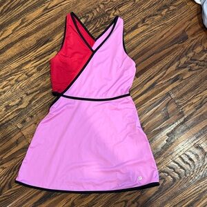 Red and Pink tennis Sleeveless Dress